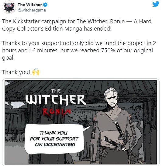 《巫师：浪人》漫画众筹终获80万美元 粉丝鼎力支持